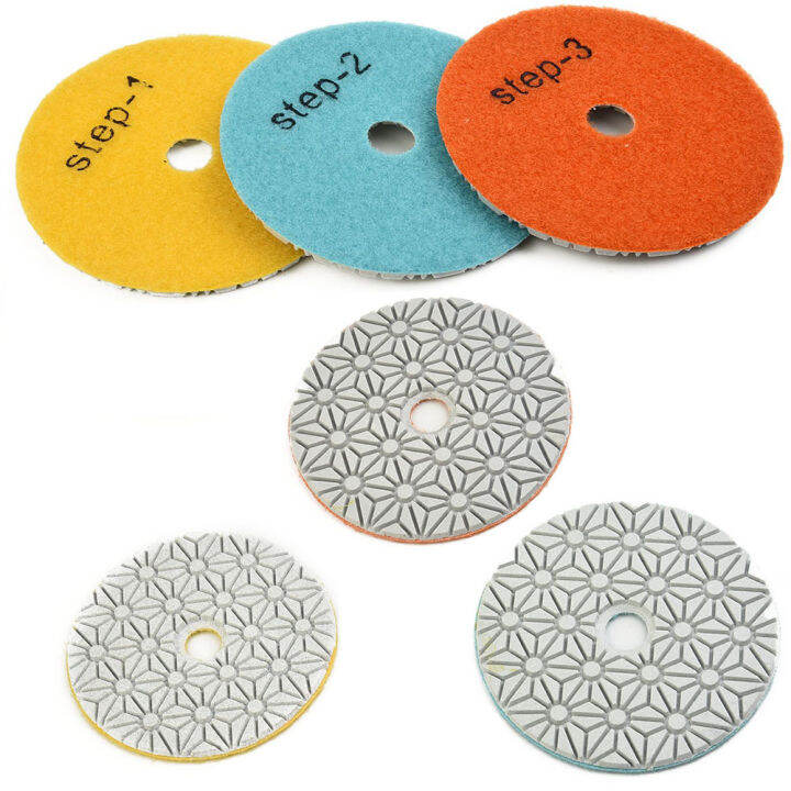【Fast delivery】 Diamond Polishing Pads 4 Inch Wet/Dry 3 STEP Set