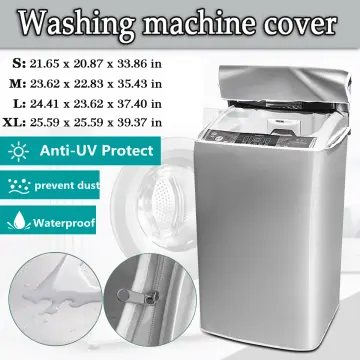 Washing Machine Cover for Top-Load Washer/Dryer Waterproof Sunscreen  Dustproof Sliver Thicker Large 