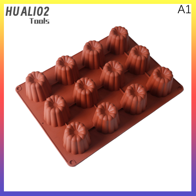 แม่พิมพ์ซิลิโคนสำหรับทำซินนามอน HUALI02 12รูถาดอบเค้กทรงโดนัทเกลียวทรงสี่เหลี่ยมกลมแบนสำหรับทำขนมทำครัว DIY อุปกรณ์เสริม