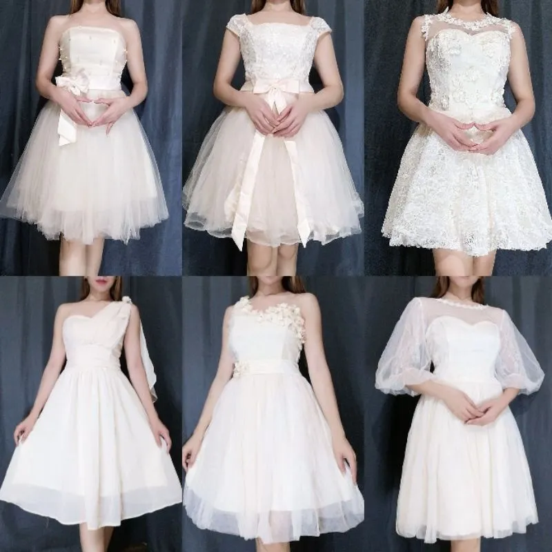 ▫ Formal Cream Cocktail Dresses for Civil Wedding and dedication (Preloved)  | Lazada PH