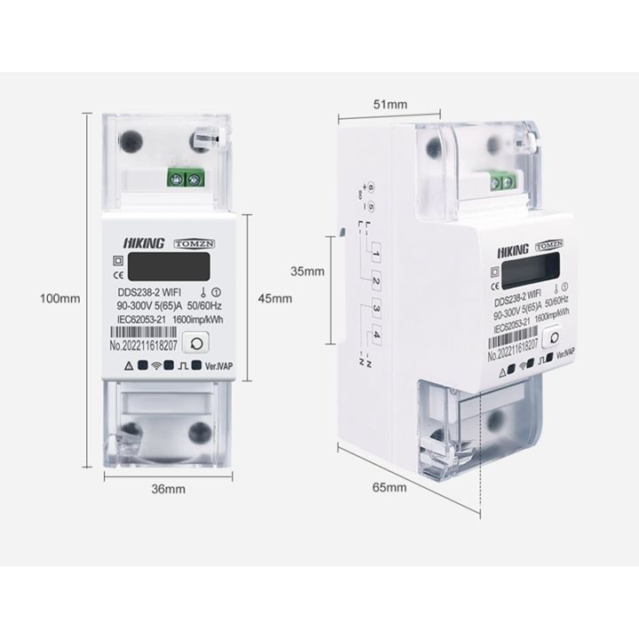 tomzn-1p-n-65a-tuya-wifi-smart-bidirectional-energy-meter-timer-power-consumption-monitor-kwh-meter-wattmeter-smartlife