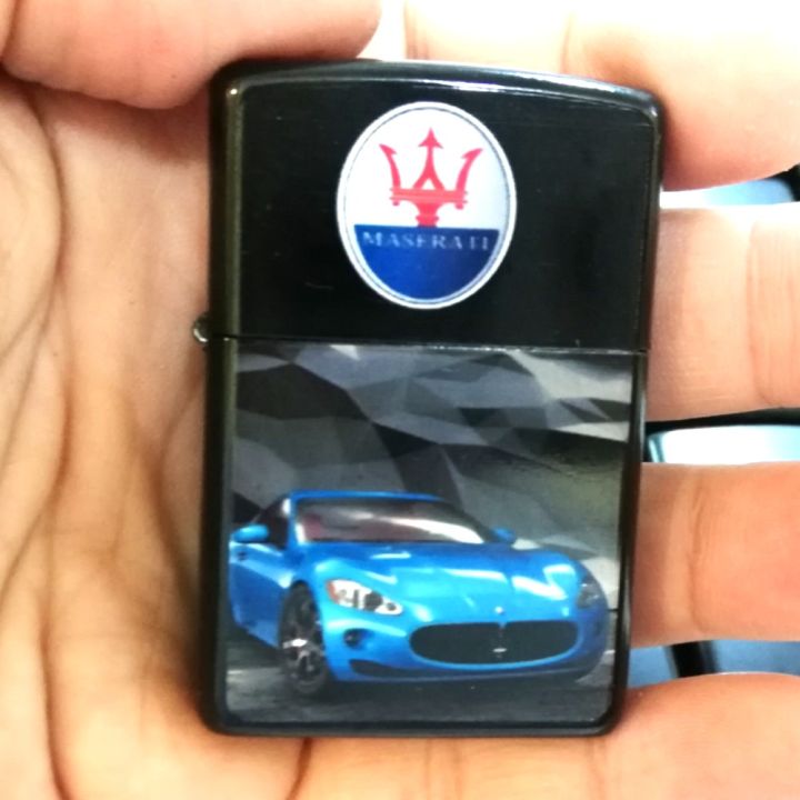 Maserati Car Logo Black Oil Lighter Zipo Flame Windproof | Lazada