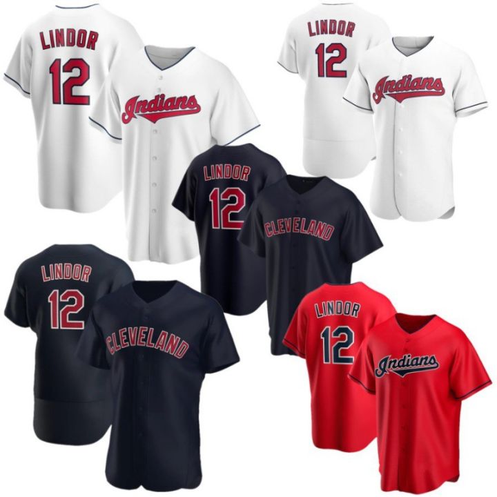 เสื้อเบสบอลเอมเอวบี22-23ใหม่อินเดียอินเดีย-12เสื้อ-lindor-francisco