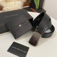 BEST SELLER ! TOMMY HILFIGER BELT AND WALLET GIFT SET เซตกระเป๋าสตางค์ และ เข็มขัดหนัง สุดหรู ของแท้ 100%