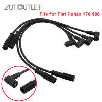 AUTOUTLET 4ชิ้นจุดประกายไฟอัตโนมัติปลั๊กสายไฟชุดสายไฟสำหรับFiat Punto 176 1,2 8โวลต์1994 -1999อุปกรณ์เสริมรถยนต์