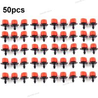 50pcs 4/7 PE Hose Water Sprinkler Micro Flow Dripper 8 Holes Drip Head Scattering Spray Irrigation Self Watering Kit WB5TH