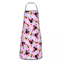 Custom Bib Cute Minnie Mickey Pattern Aprons Men Women Unisex Adult Chef Kitchen Cooking Anime Mouse Tablier Cuisine Gardening