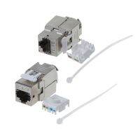 1ชิ้น Rj45หลัก Cat6/Cat6a ป้องกัน Ftp โมดูลโลหะผสมสังกะสีอะแดปเตอร์เชื่อมต่อแจ็คตัวเชื่อมเครือข่าย