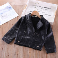 Childrens Boutique Clothing Boys And Girls Coats Leather Jackets Black Zipper Jacket Boy Autumn Kids Fashion