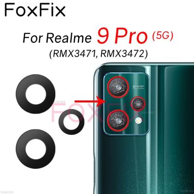 อะไหล่กระจกกล้องถ่ายรูปด้านหลังสำหรับ Realme 9 Pro 5G พร้อมสติ๊กเกอร์กาวติด RMX3472 RMX3471