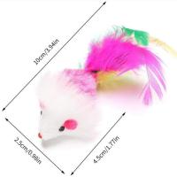 61525PCS Cat Toy Soft Fleece Mouse Cat Toys Funny Playing Toys For Cats With Colorful Feather Plush Mini Mouse Toys Supply