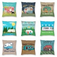 {fabric sofa} Adventure CampingCampers Cushion CoverRV VanFloor Pillow Case ForRoom Pillowcover Home Decoration