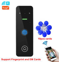 Tuya IP65กันน้ำ WIFI 125กิโลเฮิร์ตซ์ EM การ์ด RFID Finerprint อ่านรหัสผ่านวิดีโออินเตอร์คอมการเข้าถึงการควบคุมระยะไกลกรณีโลหะ IP65