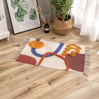 Room Carpet Cotton And Linen Knit tassel Rug Welcome Foot Pad Decoration Carpet in the bedroom doormat Living Room rug