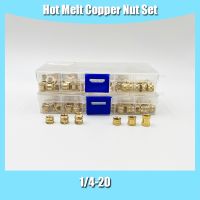 ❖ 60PCS 1/4 Brass Heat Threaded Insert Nut Inch Size Brass Nut Knurled Hot Melt Molding Injection Embedded Copper Nut 3D Printing