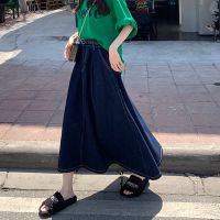 【HOT】✽☏✱ S-XL Denim Skirt 2022 korean style Waist Bal Grown A Skirts Jean Style belt (78880