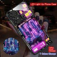 1ไฟ LED สมาร์ทเคสครอบโทรศัพท์สำหรับ Samsung S22 S23 S20 S21บวก Ultra Note 20 Ultra 10 A53 A14 A12 A52 A32 A51 A54 A71