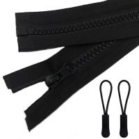 5 26 inch Plastic Resin Zipper with Zipper Pulls Separating Jacket Coat Zippers for Sewing Accessories (2pcs/Pack)