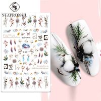 【CW】 Holly Sticker Cotton Decal Cartoon Xmas New Year Decoration SLF816