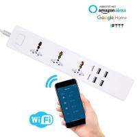 [HOT GELLXKOWOIGHIO 527] Smart Power WIFI Strip Universal ทำงานร่วมกับ Alexa Googlehome ปลั๊กหลายตัวสี่ใช้เวลา3ซ็อกเก็ต AC 4 USB Voice Engineuk/eu/us/au