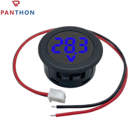 PANTHON จอแสดงผลดิจิตอล LED แบบวงกลมมิเตอร์วัดไฟ DC สองสาย4-100V DC เครื่องวัดแรงดันไฟฟ้าแบบดิจิตอลป้องกันกลับการเชื่อมต่อจอแสดงผล