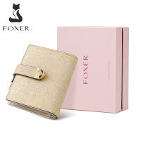 TOP☆FOXER Brand Women Luxury Money Bags Lady Purse Split Leather High Quality Short Wallet Female Card Holder Chic Small Coin Pocket