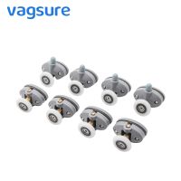 4pcs/set Upper and Down 25mm ABS Plastic Pulleys Wheel Sliding Bearing Door Rollers For Shower Casters Cabin Bathroom