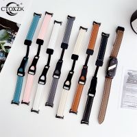 Original Smooth Solid Color Leather Strap For Xiaomi Mi Band 8 Bracelet Watchband Replacement Strap Sports Style Magnetic Buckle