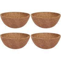 4 Pcs Coconut Hanging Basket Liners 10 Inch, Sturdy Round Liners for PlantersPerfect Replacement Spare Parts Accessories 100% Natural