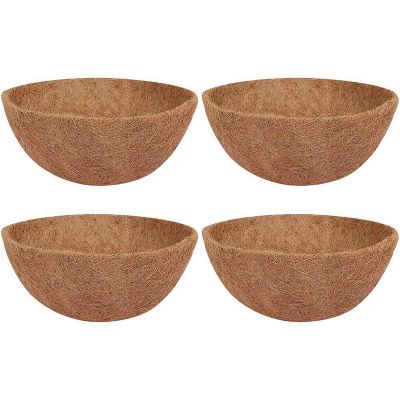 4 Pcs Coconut Hanging Basket Liners 10 Inch, Sturdy Round Liners for PlantersPerfect Replacement 100% Natural