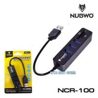 เพิ่มช่อง ยูเอสบี พร้อม ตัวอ่านการ์ด(สีดำ) USB HUB 3 Port +Card Reader 2.0 2 in1 รุ่น NCR-100