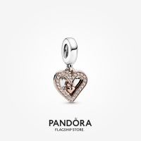 Official Store Pandora 14k Rose Gold-Plated Sparkling Freehand Heart Dangle Charm