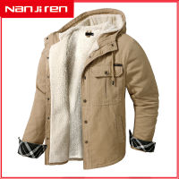 Nanjiren ผู้ชายแจ็คเก็ตที่อบอุ่น Windproof,เสื้อคลุมหนัก,ทหารยุทธวิธีเสื้อคลุม,ฤดูหนาวปกเสื้อผ้าลำลอง,ใหม่ในปี2022