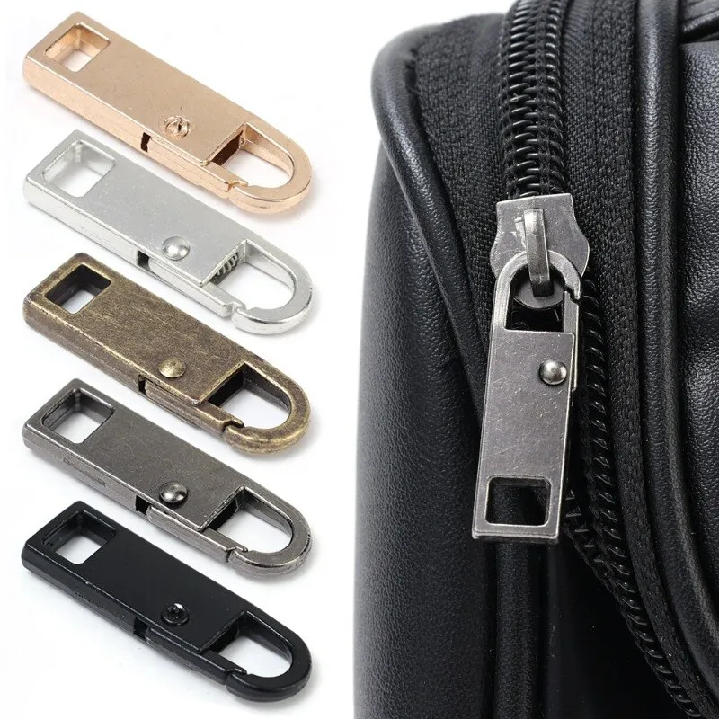 5# Metal Zipper Head Slider Puller DIY Zip Repair Kit Jacket Uniforms for  Bags Coat Wallet Sewing--4pcs