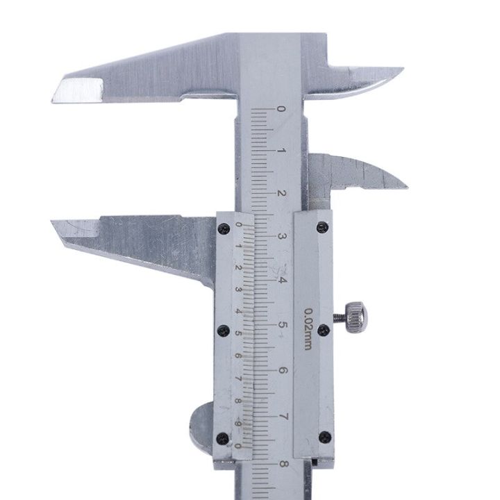 เครื่องวัดระยะเวอร์เนียไมโครมิเตอร์คาลิปเปอร์โลหะขนาด6นิ้ว0-150มม-0-02มม-เครื่องมือวัดเครื่องมือมือสแตนเลส