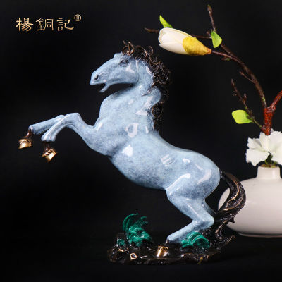 High-quality ทองแดงบริสุทธิ์ Prancing Horse ม้าสีบรอนซ์เครื่องประดับ Burning สี Bronze จัดส่งได้ทันทีรวยราศีม้า Bronze พระพุทธรูปทิเบต