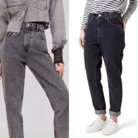 zara high waisted black mom jeans