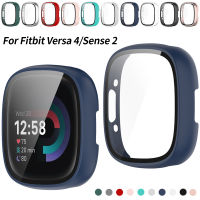 แก้ว + สำหรับ Fitbit Versa 4 นาฬิกากันชนป้องกัน Hard PC กันน้ำ HD ป้องกันหน้าจอสำหรับ Versa Sense 2 ฝาครอบนาฬิกา-nxfnxfnxghnxgb