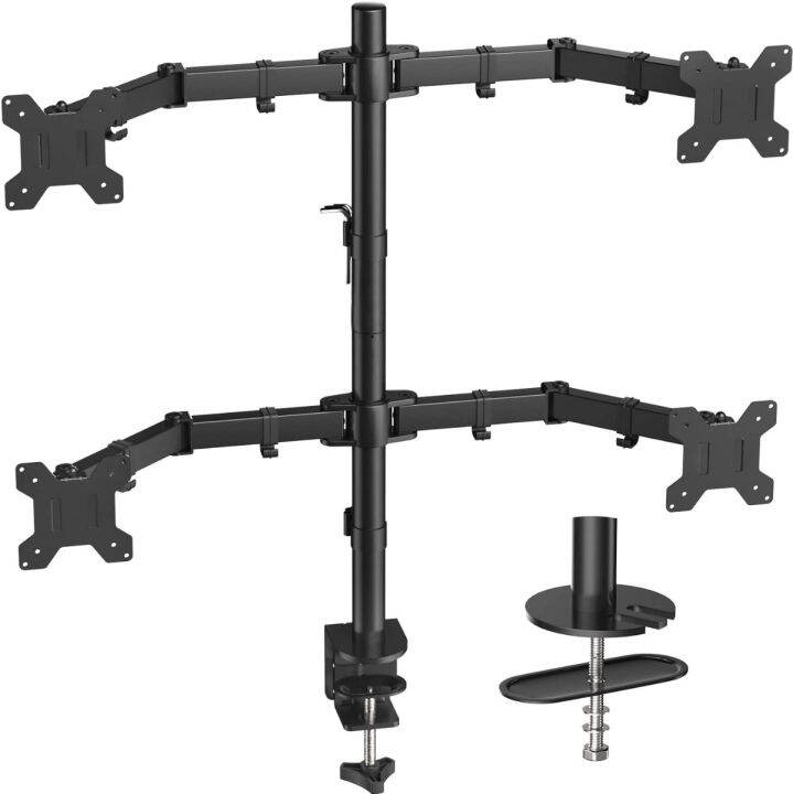 HUANUO Quad Monitor Stand, 4 Monitor Stand for 1327 inches Computer