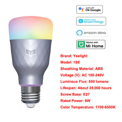 New Release Yeelight 1SE Smart LED Light Bulb E27 6W RGB Voice Control Colorful Light for Google Home Work for Mijia