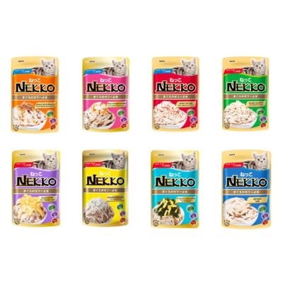 Nekko Pouch Jelly 70g อาหารเปียกแมวเน็คโกะสูตรเยลลี่สำหรับแมวโต 70 กรัม แบบซอง คละรสได้  พร้อมส่ง!!!