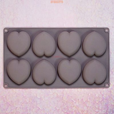 (AE) แม่พิมพ์ silicone รูปหัวใจ 8 ช่อง (สีแรนดอม)