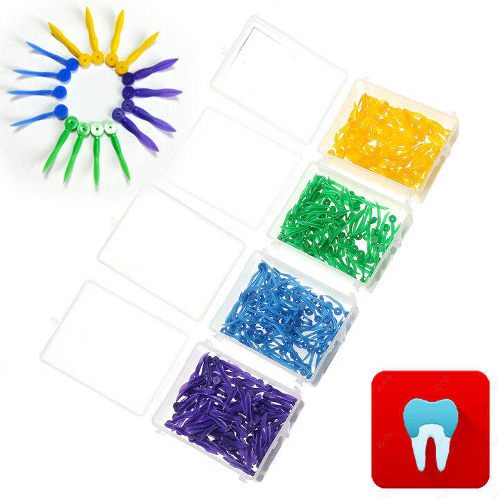 SDent 6 Boxes (600 Pcs) Dental Natural Wooden Ploy Wedges - 100pcs Per Box, For Endodontic Treatment