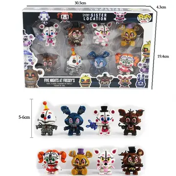 GOTEDE Toy Gift Movable joints Sister Location Funtime Chica Freddy Bear  Figure Toy Rabbit Car Decorations Action Figure Figures Model Five Nights  at Freddy's Collectible Model