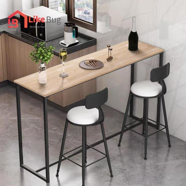 LIKE BUG: [120x40x100] cm OLein Solid Rubber Wood Bar Table | Lazada