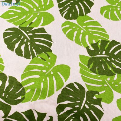 DwaIngY สีเขียวใบพิมพ์ผ้าฝ้ายผ้าลินินผ้าสำหรับ DIY จักรเย็บผ้าควิลท์โซฟาผ้าปูโต๊ะเฟอร์นิเจอร์ปกเนื้อเยื่อเบาะวัสดุ