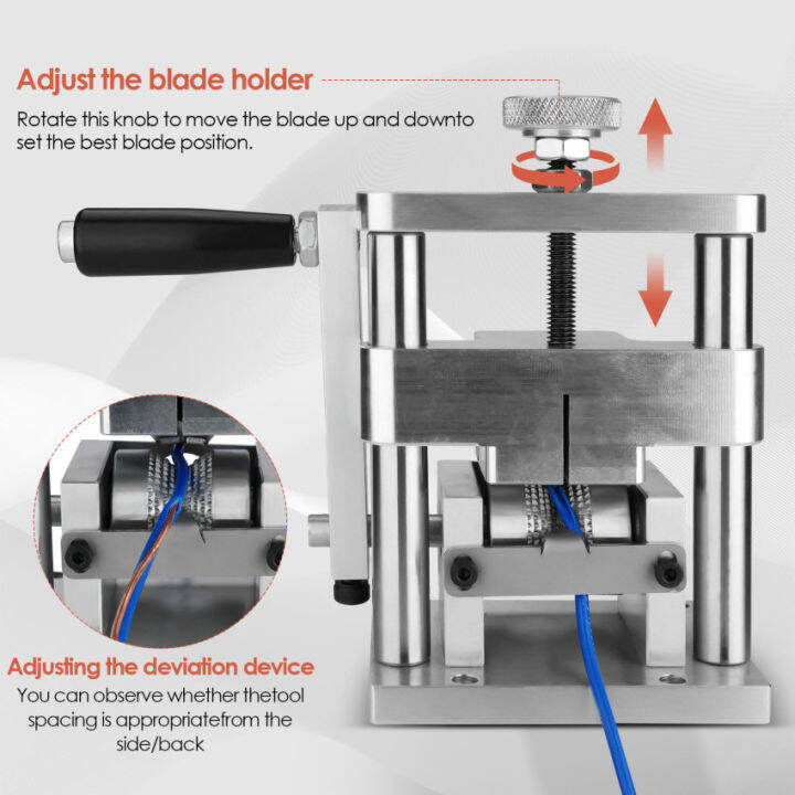 เครื่องปอกเครื่องดึงลวดไฟฟ้าแบบมือหมุนอัตโนมัติเครื่องปอกเศษสายทองแดงแบบเครื่องอีดีเอ็มด้วยมือเครื่องวัดความดันสารทำความเย็นแบบดิจิตัล-diy
