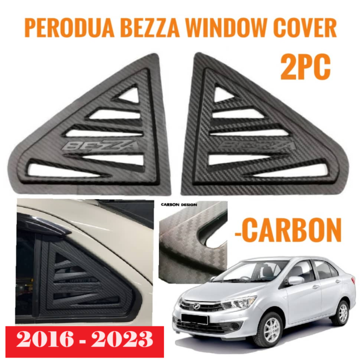 Perodua Bezza Window Cover Carbon Car Mirror Cover Car Window Cover Shield Bezza Triangle Window