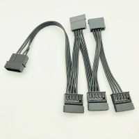 H1111z Molex 4pin Ide 1ถึง5 Sata 15pin แยกไดรฟ์แหล่งจ่ายไฟยากสายเคเบิลสำหรับ Diy พีซี Sever 4-Pin ถึง15-Pin พลังงาน60Cm