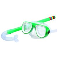 Green Children Kids Snorkel Set Scuba Snorkeling Mask Swimming Goggles Glasses With Dry Snorkels Tube Equipment Non-Toxic Diving Gear